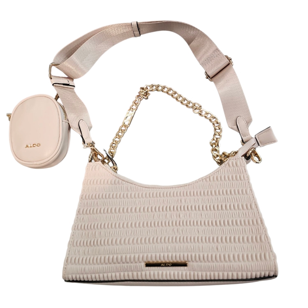 Aldo Cream and Gold Women's Cross Body Bag W/Coin Purse NWT